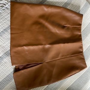 Leather mini skirt, faux
